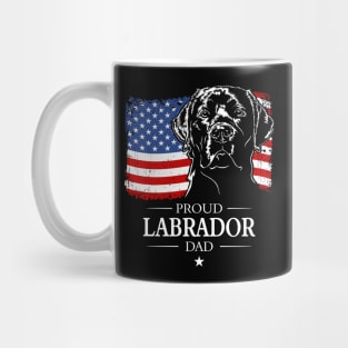 Proud Labrador Dad American Flag patriotic dog Mug